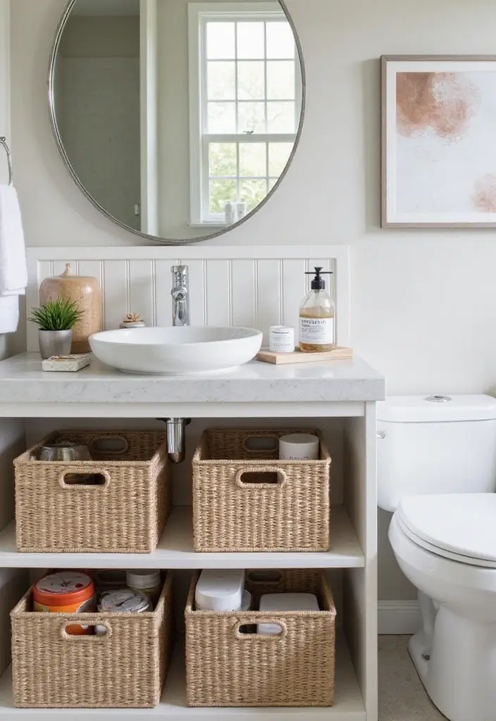 29 Scandinavian Bathroom Ideas for a Minimal Elegant Refresh 27 29 Scandinavian Bathroom Ideas for a Minimal Elegant Refresh - 27. Stylish Storage Boxes