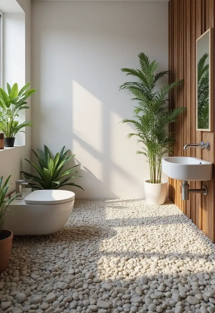 29 Scandinavian Flooring Ideas That Elevate Every Room 14 29 Scandinavian Flooring Ideas That Elevate Every Room - 14. Minimalist Pebble Flooring