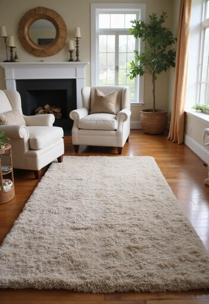 29 Scandinavian Flooring Ideas That Elevate Every Room 15 29 Scandinavian Flooring Ideas That Elevate Every Room - 15. Soft Area Rugs on Hardwood