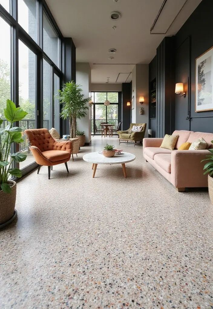 29 Scandinavian Flooring Ideas That Elevate Every Room 16 29 Scandinavian Flooring Ideas That Elevate Every Room - 16. Modern Terrazzo Flooring