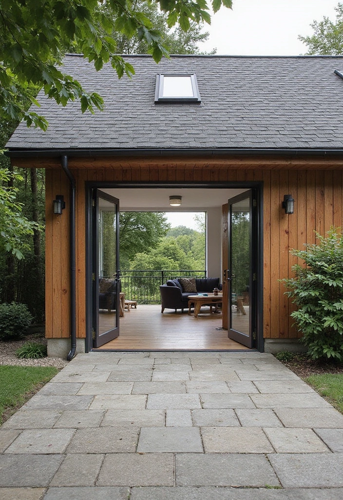 29 Scandinavian Garage Designs That Balance Function and Style 15 29 Scandinavian Garage Designs That Balance Function and Style - 15. Outdoor Integration: Seamless Connection with Nature