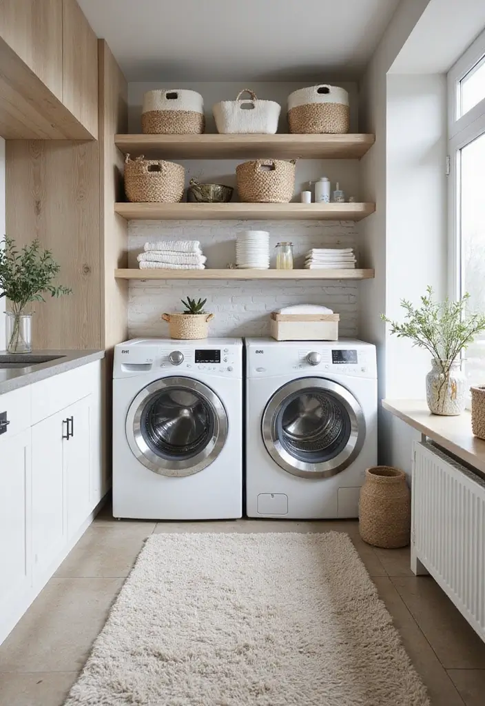 29 Scandinavian Laundry Room Designs for Simple Clean Living 10 29 Scandinavian Laundry Room Designs for Simple Clean Living - 10. Textural Variety