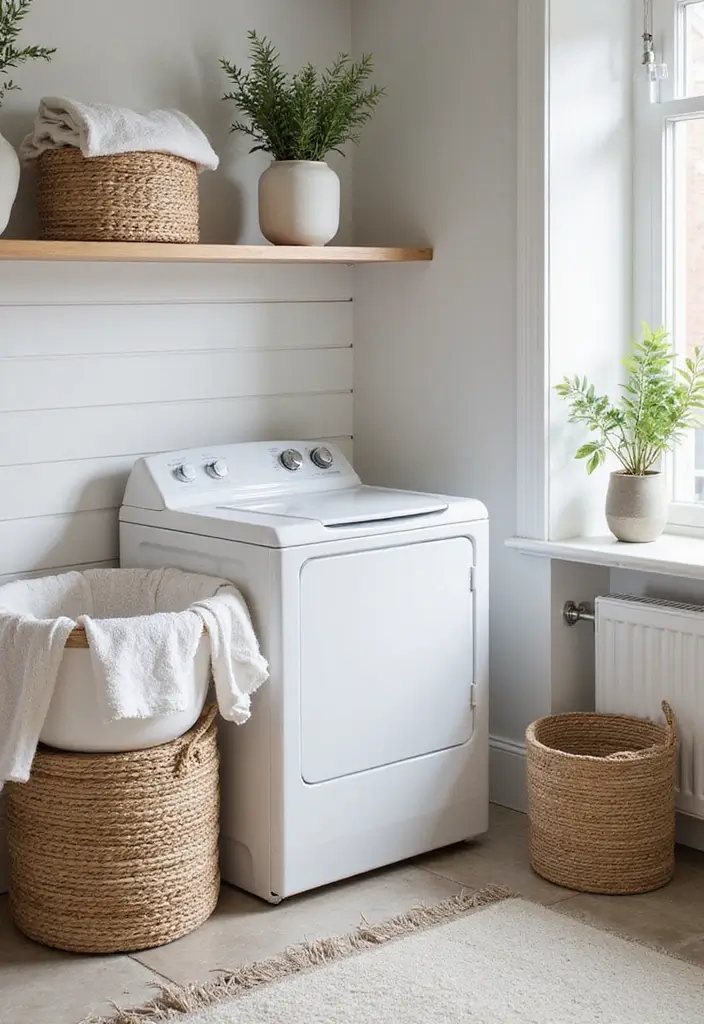 29 Scandinavian Laundry Room Designs for Simple Clean Living 15 29 Scandinavian Laundry Room Designs for Simple Clean Living - 15. Stylish Laundry Baskets
