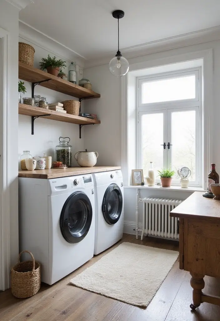 29 Scandinavian Laundry Room Designs for Simple Clean Living 17 29 Scandinavian Laundry Room Designs for Simple Clean Living - 17. Vintage Touches