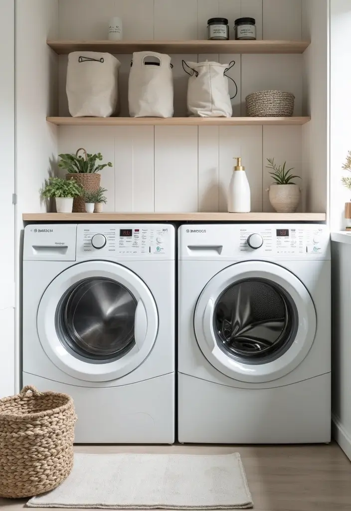 29 Scandinavian Laundry Room Designs for Simple Clean Living 23 29 Scandinavian Laundry Room Designs for Simple Clean Living - 23. Thoughtful Accessories