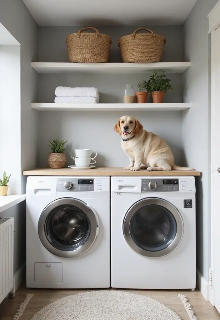 29 Scandinavian Laundry Room Designs for Simple Clean Living 25 29 Scandinavian Laundry Room Designs for Simple Clean Living - 25. Integrated Pet Areas