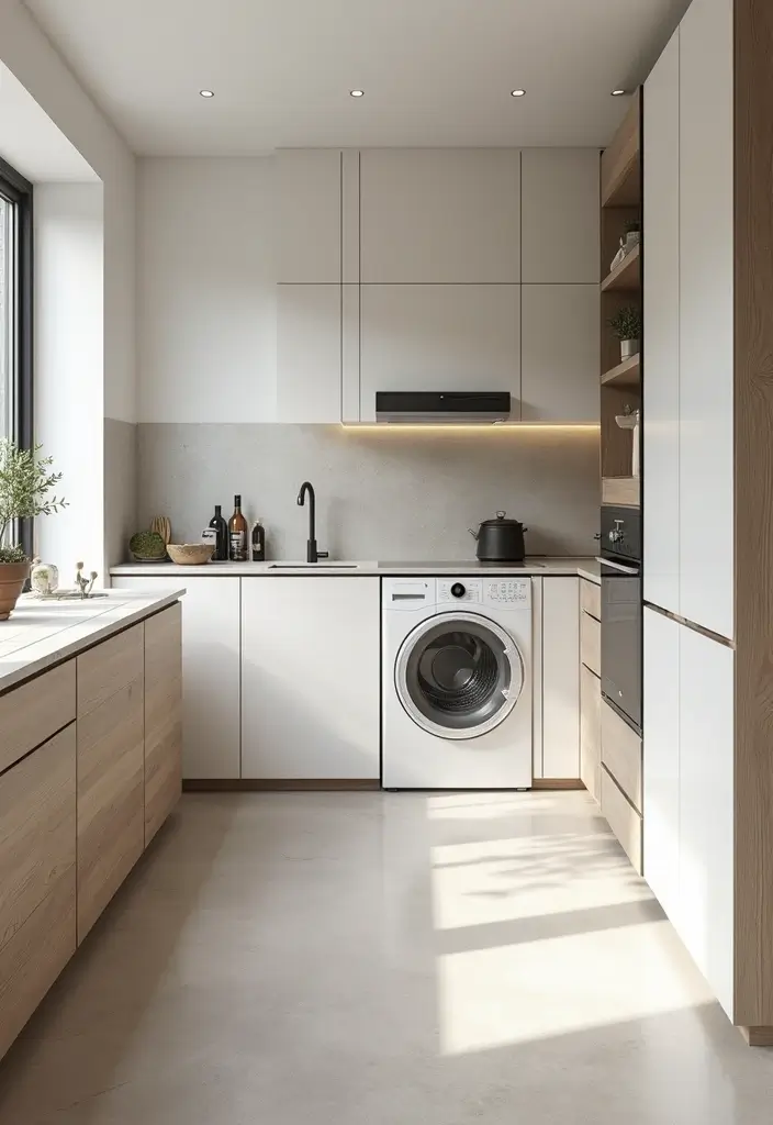 29 Scandinavian Laundry Room Designs for Simple Clean Living 6 29 Scandinavian Laundry Room Designs for Simple Clean Living - 6. Open Concept Designs