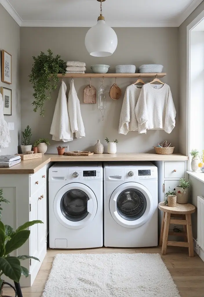 29 Scandinavian Laundry Room Designs for Simple Clean Living 8 29 Scandinavian Laundry Room Designs for Simple Clean Living - 8. Clever Multi-Use Spaces