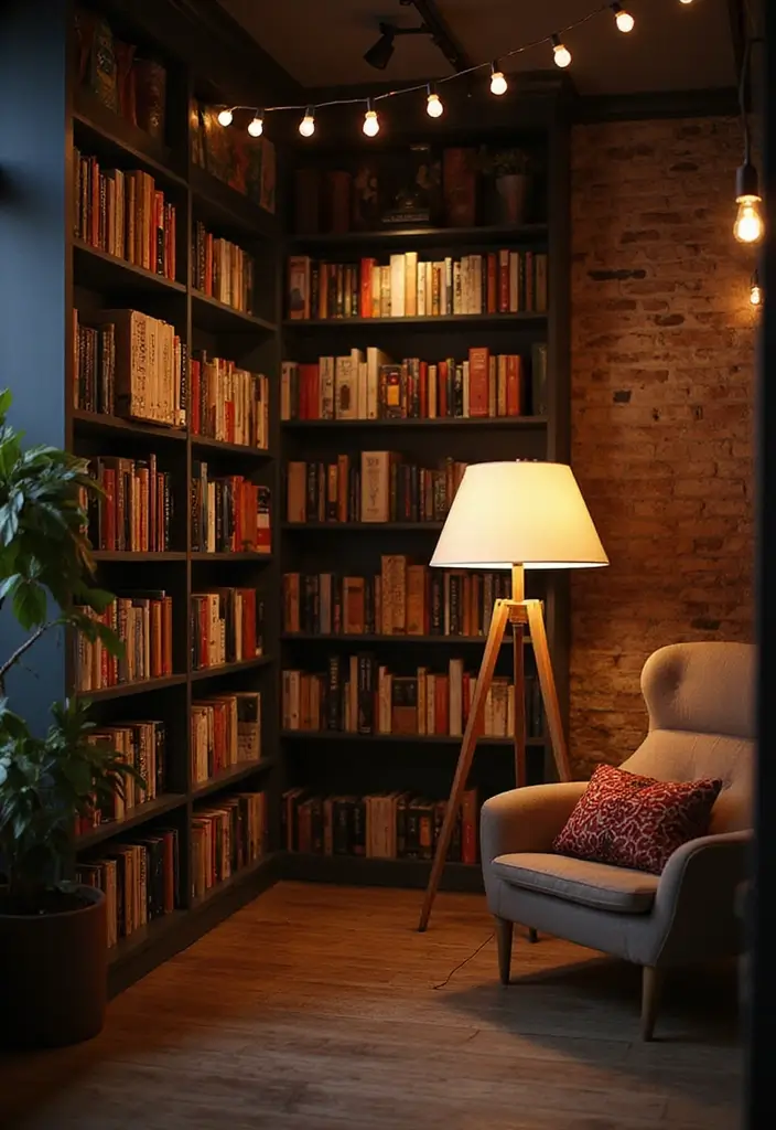 29 Scandinavian Library Design Ideas That Inspire Reading 15 29 Scandinavian Library Design Ideas That Inspire Reading - 15. Ambient Lighting