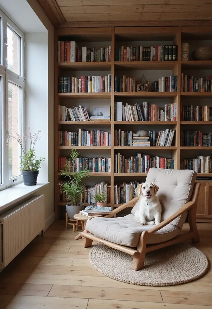 29 Scandinavian Library Design Ideas That Inspire Reading 27 29 Scandinavian Library Design Ideas That Inspire Reading - 27. Pet-Friendly Spaces