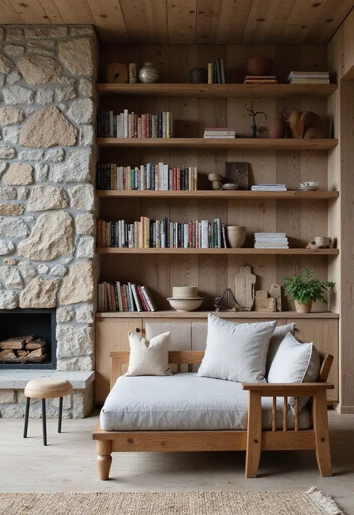 29 Scandinavian Library Design Ideas That Inspire Reading 5 29 Scandinavian Library Design Ideas That Inspire Reading - 5. Natural Materials