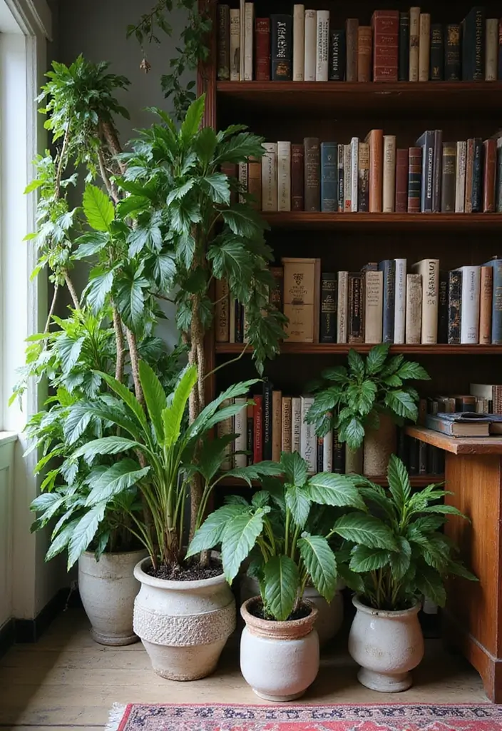 29 Scandinavian Library Design Ideas That Inspire Reading 9 29 Scandinavian Library Design Ideas That Inspire Reading - 9. Incorporating Plants