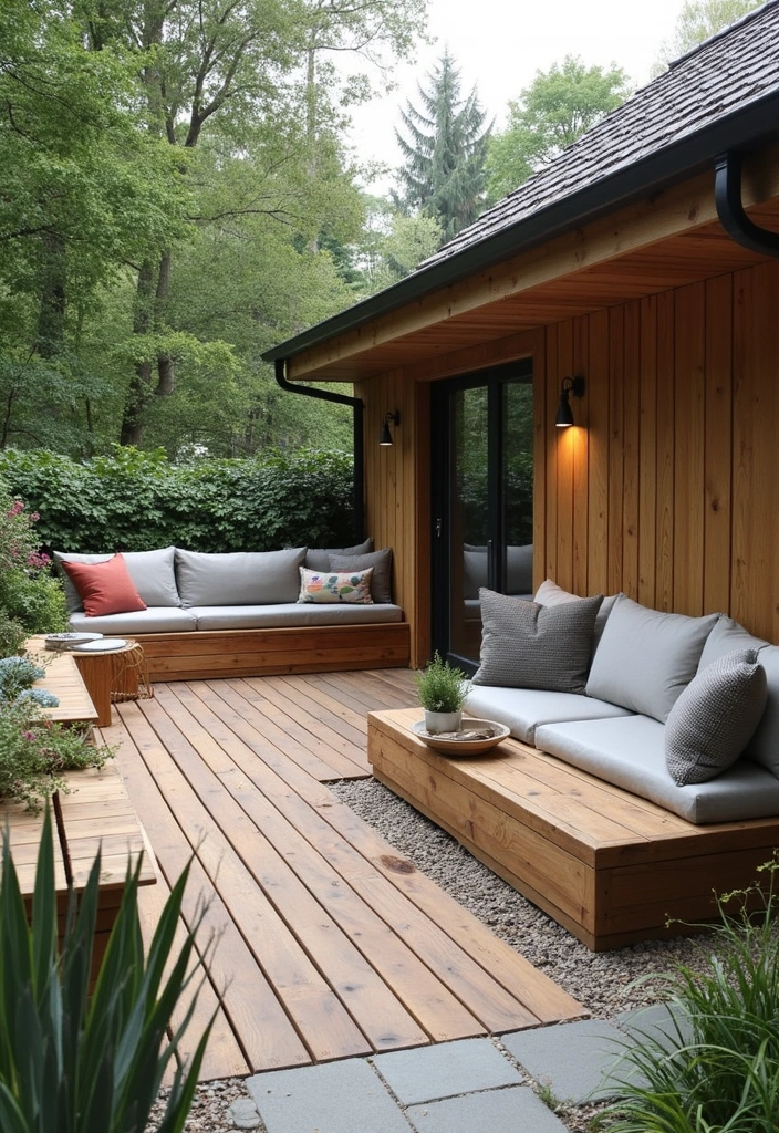 29 Scandinavian Patio Ideas for Outdoor Serenity 12 29 Scandinavian Patio Ideas for Outdoor Serenity - 12. Built-in Seating