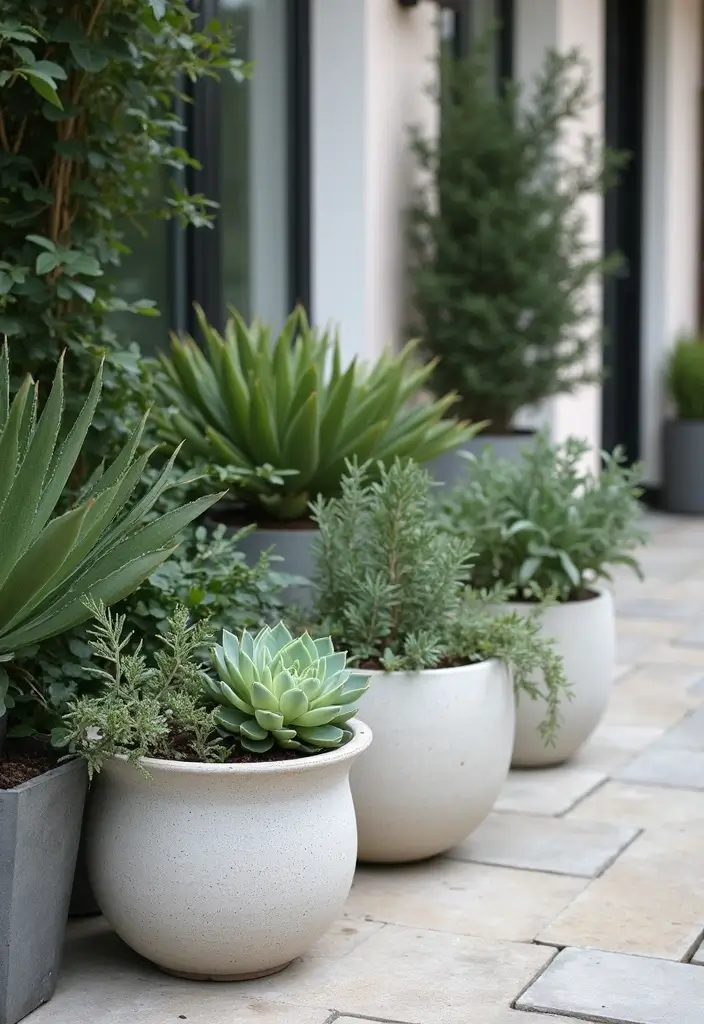 29 Scandinavian Patio Ideas for Outdoor Serenity 21 29 Scandinavian Patio Ideas for Outdoor Serenity - 21. Succulent Displays