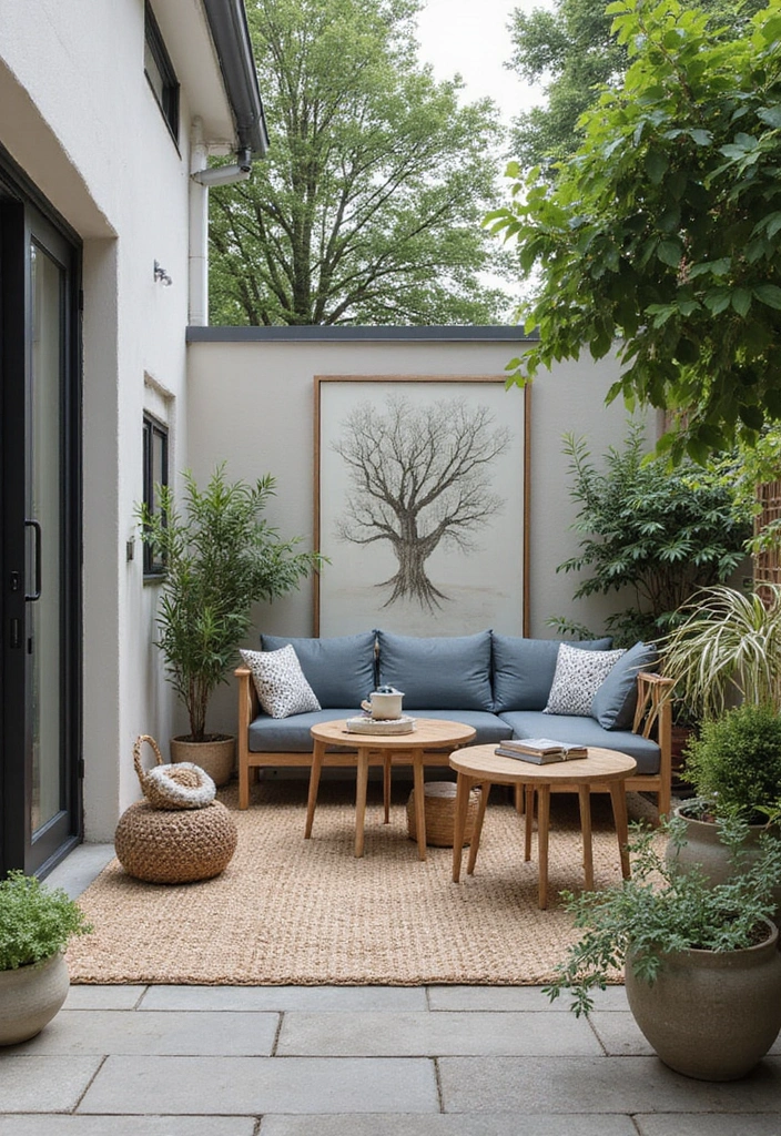 29 Scandinavian Patio Ideas for Outdoor Serenity 25 29 Scandinavian Patio Ideas for Outdoor Serenity - 25. Nature-Inspired Art