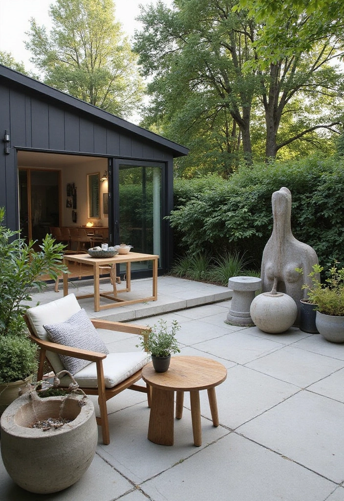 29 Scandinavian Patio Ideas for Outdoor Serenity 26 29 Scandinavian Patio Ideas for Outdoor Serenity - 26. Outdoor Art Displays