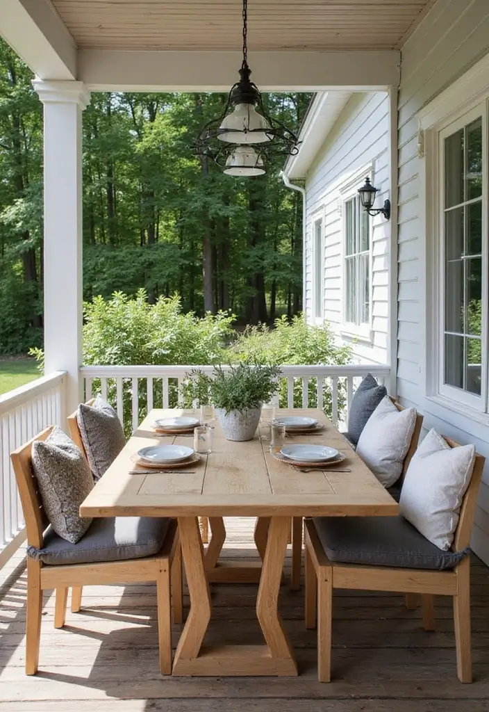 29 Scandinavian Porch Ideas That Blend Indoor and Outdoor Living 12 29 Scandinavian Porch Ideas That Blend Indoor and Outdoor Living - 12. Outdoor Dining Experience