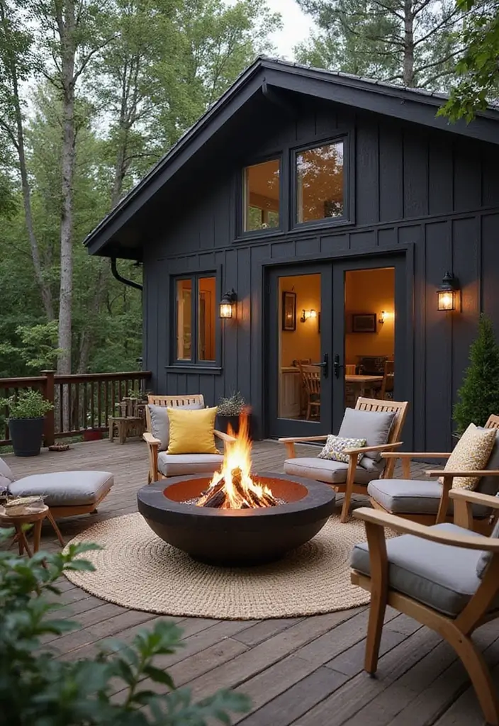 29 Scandinavian Porch Ideas That Blend Indoor and Outdoor Living 17 29 Scandinavian Porch Ideas That Blend Indoor and Outdoor Living - 17. Fire Pit for Warmth