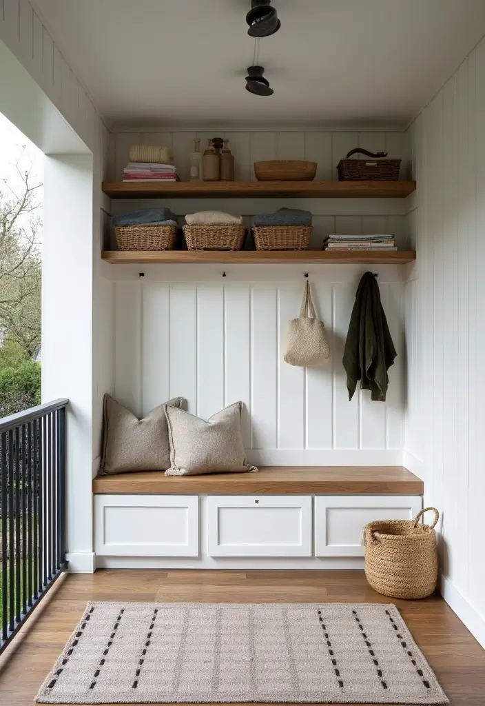 29 Scandinavian Porch Ideas That Blend Indoor and Outdoor Living 22 29 Scandinavian Porch Ideas That Blend Indoor and Outdoor Living - 22. Smart Storage Solutions