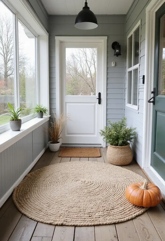 29 Scandinavian Porch Ideas That Blend Indoor and Outdoor Living 6 29 Scandinavian Porch Ideas That Blend Indoor and Outdoor Living - 6. Layered Rugs for Comfort