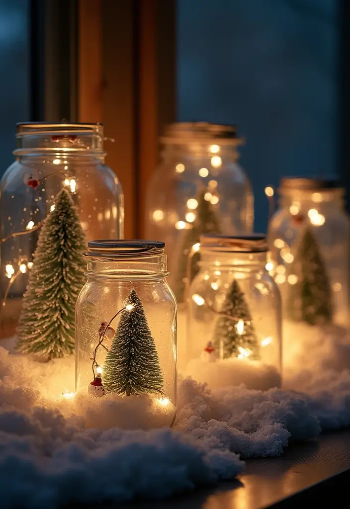 30+ DIY Scandinavian Christmas Decorations for Holiday Magic 12 30+ DIY Scandinavian Christmas Decorations for Holiday Magic - 12. DIY Snowy Mason Jars