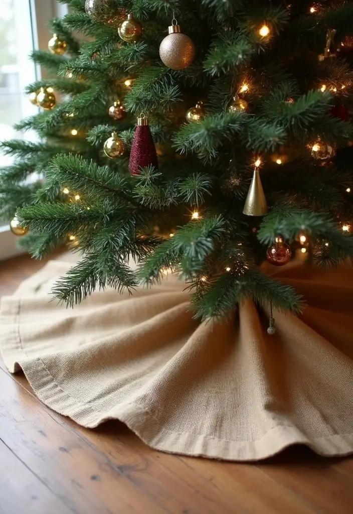 30+ DIY Scandinavian Christmas Decorations for Holiday Magic 19 30+ DIY Scandinavian Christmas Decorations for Holiday Magic - 19. Elegant Christmas Tree Skirt