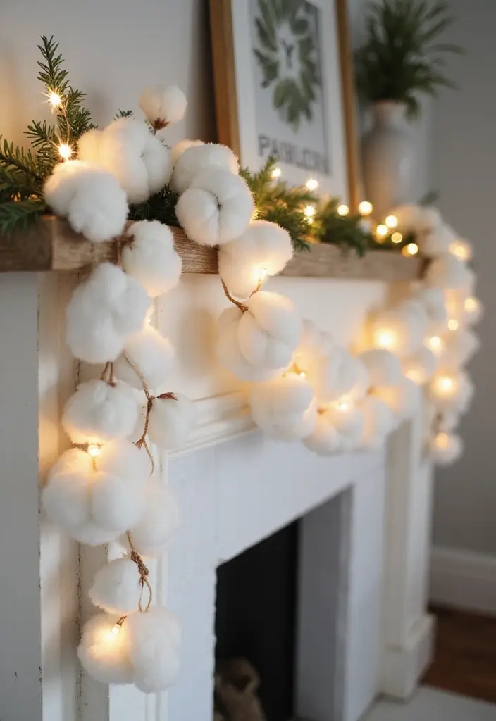 30+ DIY Scandinavian Christmas Decorations for Holiday Magic 21 30+ DIY Scandinavian Christmas Decorations for Holiday Magic - 21. Snowy Cotton Ball Garland