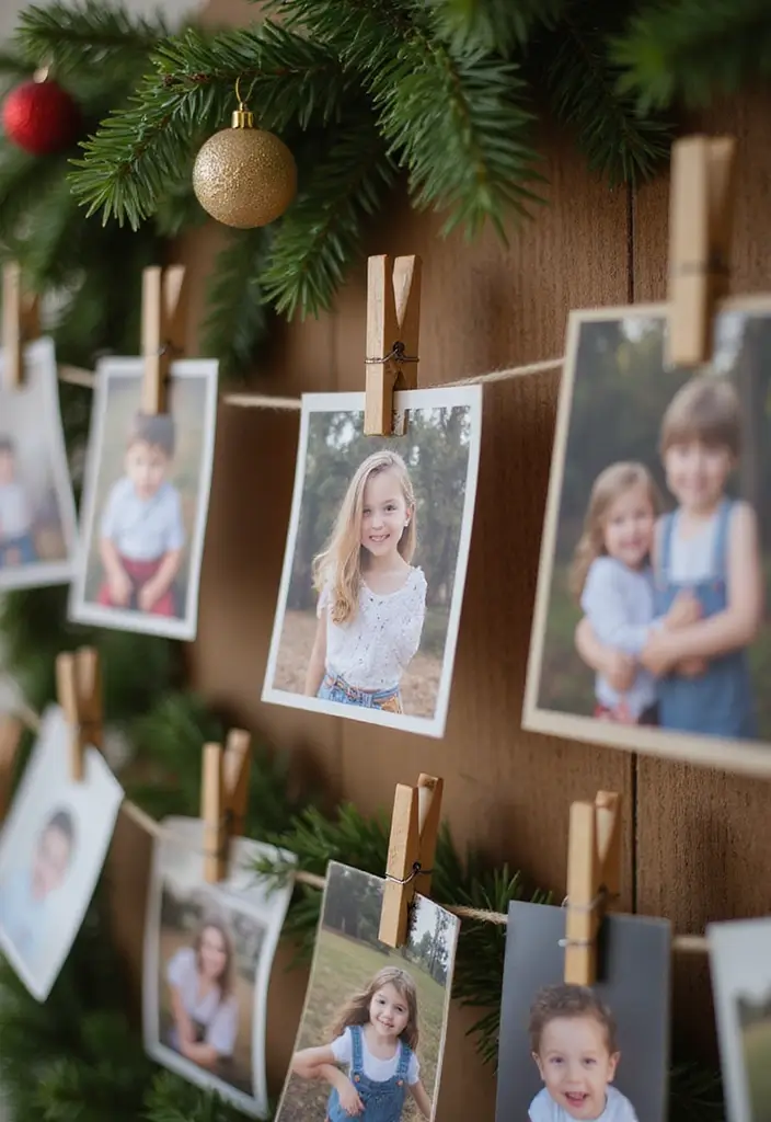 30+ DIY Scandinavian Christmas Decorations for Holiday Magic 26 30+ DIY Scandinavian Christmas Decorations for Holiday Magic - 26. Holiday Photo Display