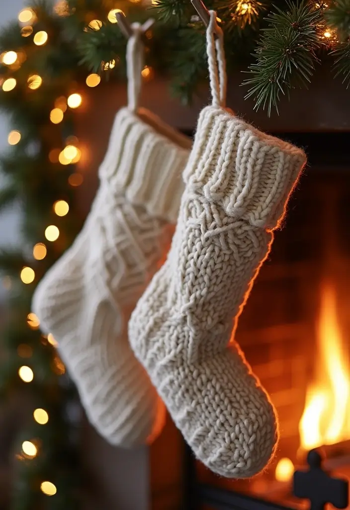 30+ DIY Scandinavian Christmas Decorations for Holiday Magic 7 30+ DIY Scandinavian Christmas Decorations for Holiday Magic - 7. Cozy Knitted Stockings