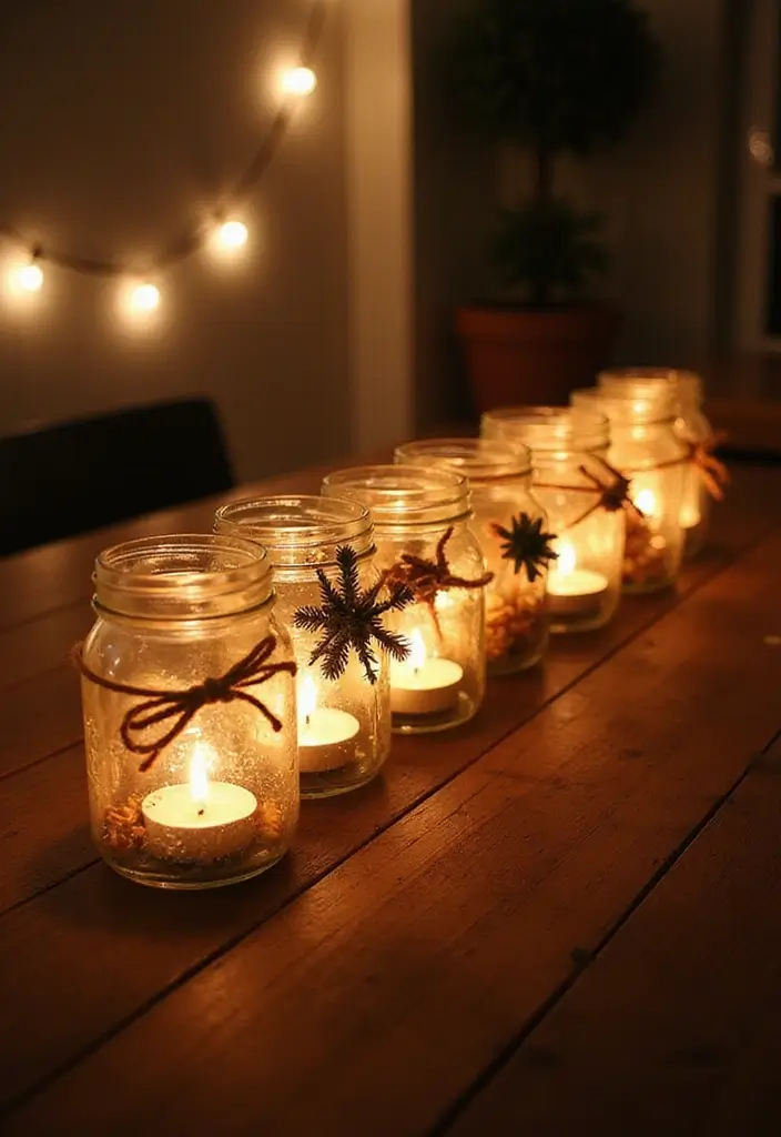 30+ DIY Scandinavian Christmas Decorations for Holiday Magic 8 30+ DIY Scandinavian Christmas Decorations for Holiday Magic - 8. Recycled Jar Candle Holders