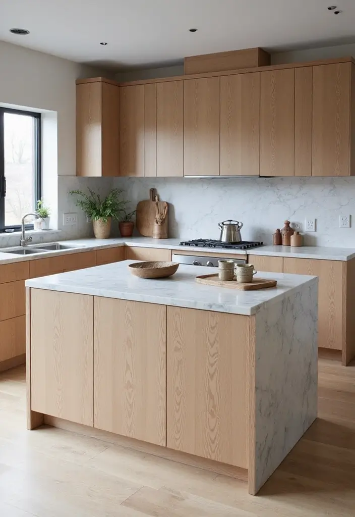 30+ Kitchen Island Scandinavian Designs You’ll Love 10 30+ Kitchen Island Scandinavian Designs You’ll Love - 15. Scandinavian Elegance with Marble