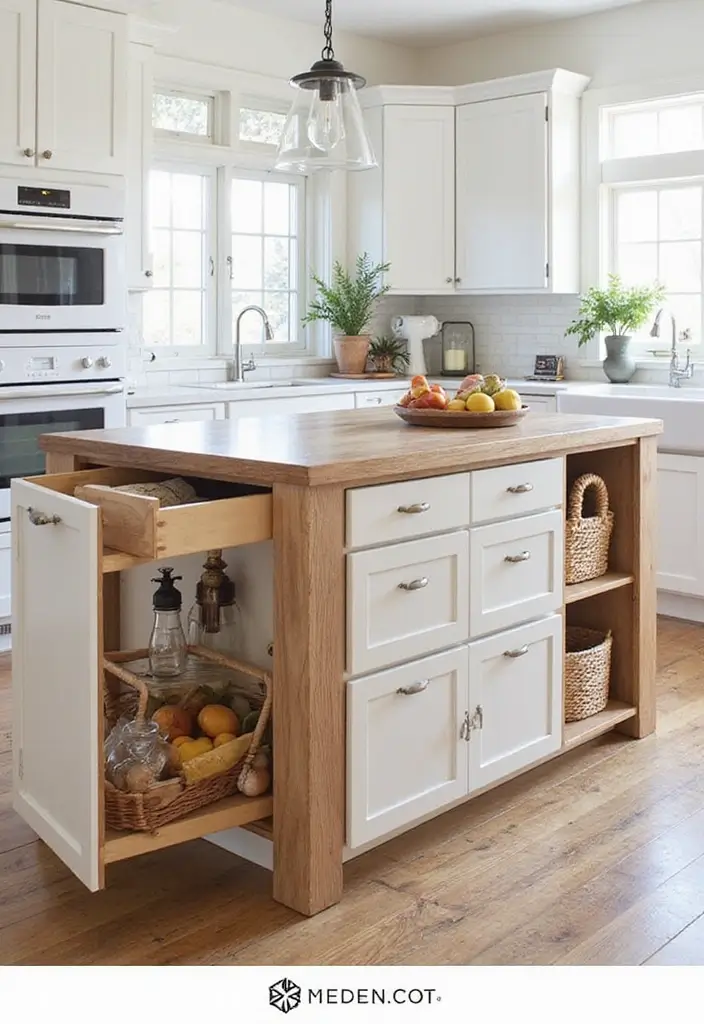 30+ Kitchen Island Scandinavian Designs You’ll Love 21 30+ Kitchen Island Scandinavian Designs You’ll Love - 26. Under-Island Storage Solutions