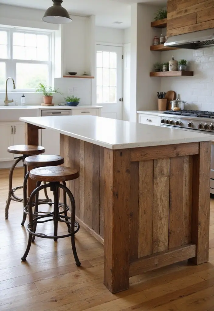 30+ Kitchen Island Scandinavian Designs You’ll Love 3 30+ Kitchen Island Scandinavian Designs You’ll Love - 3. Rustic Reclaimed Wood Island