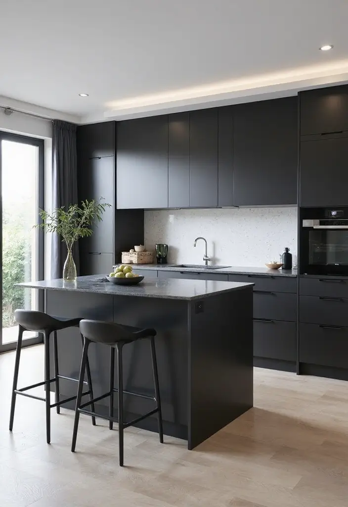 30+ Kitchen Island Scandinavian Designs You’ll Love 4 30+ Kitchen Island Scandinavian Designs You’ll Love - 4. Sleek Black and White Island