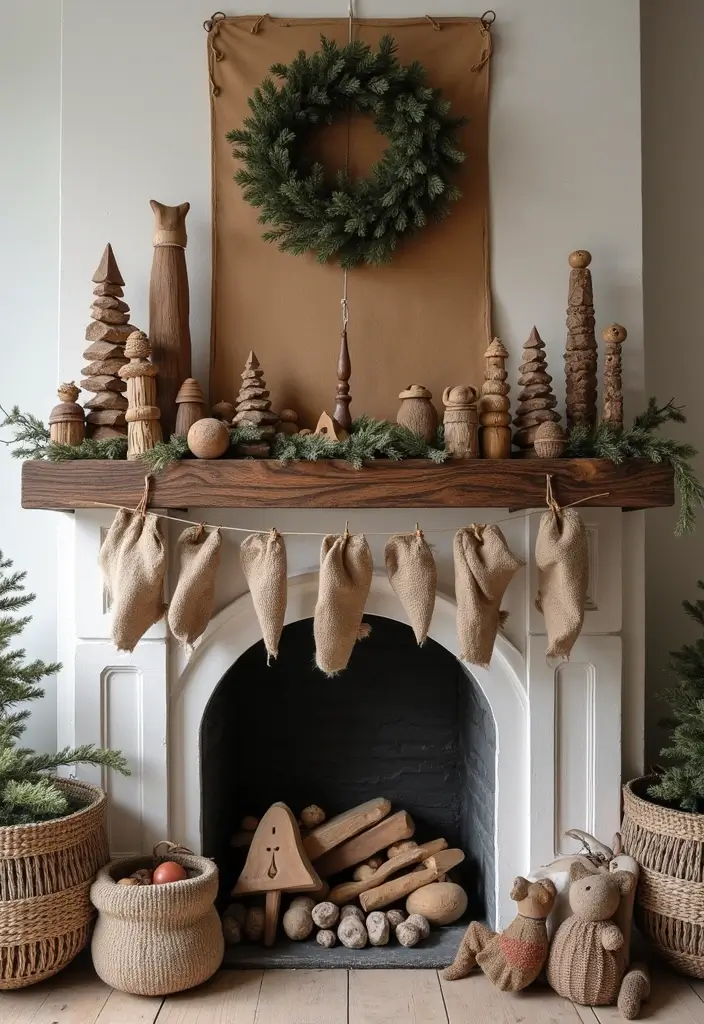30+ Scandinavian Christmas Mantle Ideas That Feel Magical 12 30+ Scandinavian Christmas Mantle Ideas That Feel Magical - 12. Scandinavian Artifacts