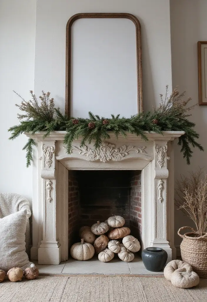 30+ Scandinavian Christmas Mantle Ideas That Feel Magical 17 30+ Scandinavian Christmas Mantle Ideas That Feel Magical - 17. Layered Textures