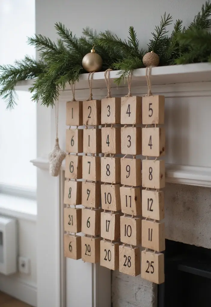30+ Scandinavian Christmas Mantle Ideas That Feel Magical 18 30+ Scandinavian Christmas Mantle Ideas That Feel Magical - 18. Simple Advent Calendar