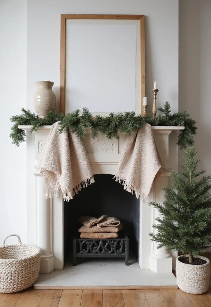 30+ Scandinavian Christmas Mantle Ideas That Feel Magical 20 30+ Scandinavian Christmas Mantle Ideas That Feel Magical - 20. Warm Textured Throws