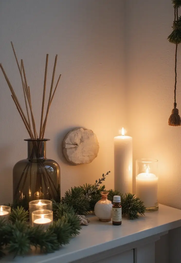 30+ Scandinavian Christmas Mantle Ideas That Feel Magical 22 30+ Scandinavian Christmas Mantle Ideas That Feel Magical - 22. Seasonal Scent Diffusers