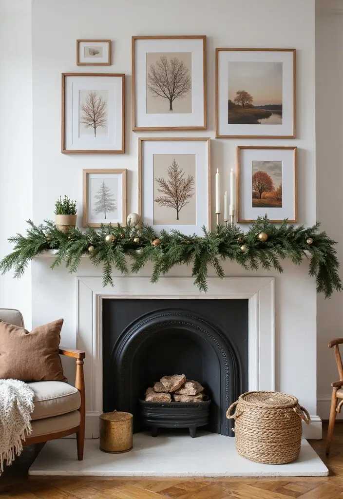 30+ Scandinavian Christmas Mantle Ideas That Feel Magical 26 30+ Scandinavian Christmas Mantle Ideas That Feel Magical - 26. Creative Wall Collage