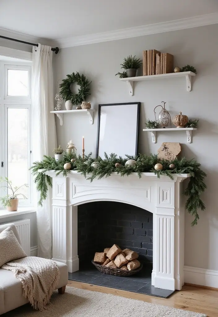 30+ Scandinavian Christmas Mantle Ideas That Feel Magical 27 30+ Scandinavian Christmas Mantle Ideas That Feel Magical - 27. Creative Use of Space