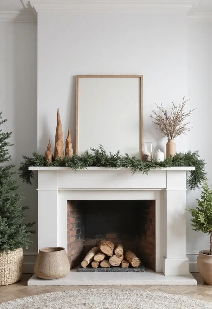 30+ Scandinavian Christmas Mantle Ideas That Feel Magical 4 30+ Scandinavian Christmas Mantle Ideas That Feel Magical - 4. Minimalist Ornaments