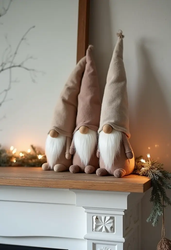 30+ Scandinavian Christmas Mantle Ideas That Feel Magical 7 30+ Scandinavian Christmas Mantle Ideas That Feel Magical - 7. Festive Figures