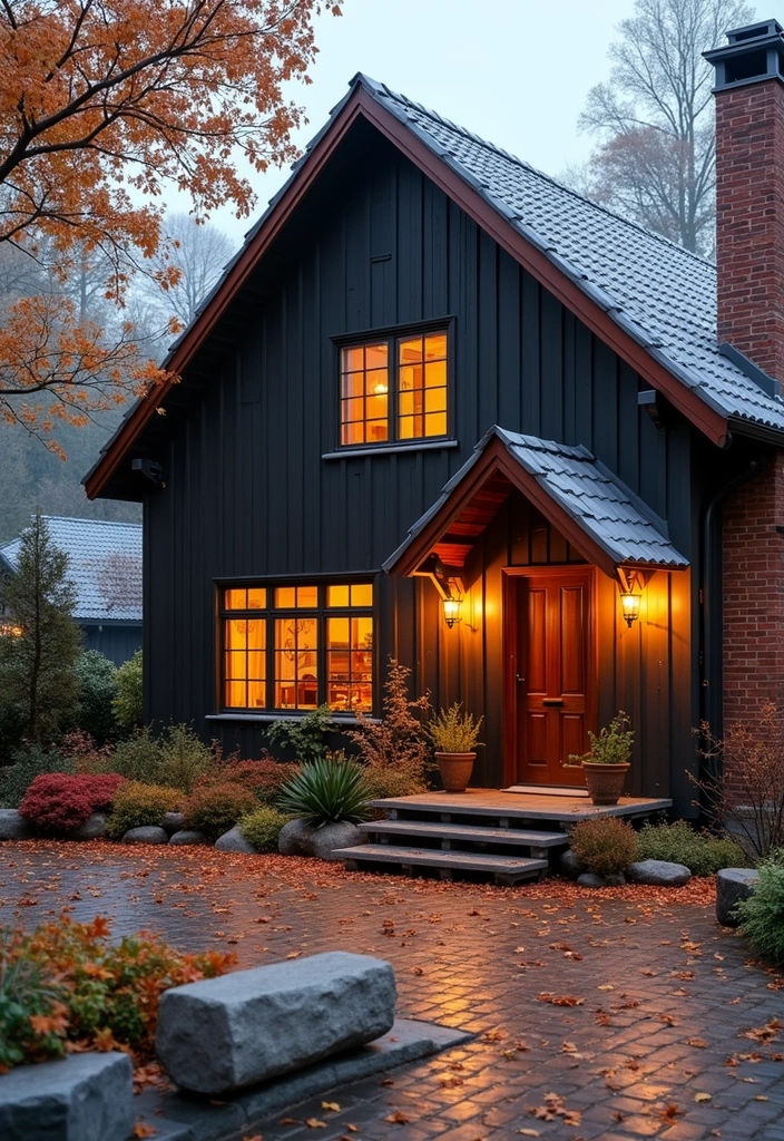 30+ Scandinavian Exterior Ideas for a Sleek Nordic Home 29 30+ Scandinavian Exterior Ideas for a Sleek Nordic Home - 29. Seasonal Decor Elements