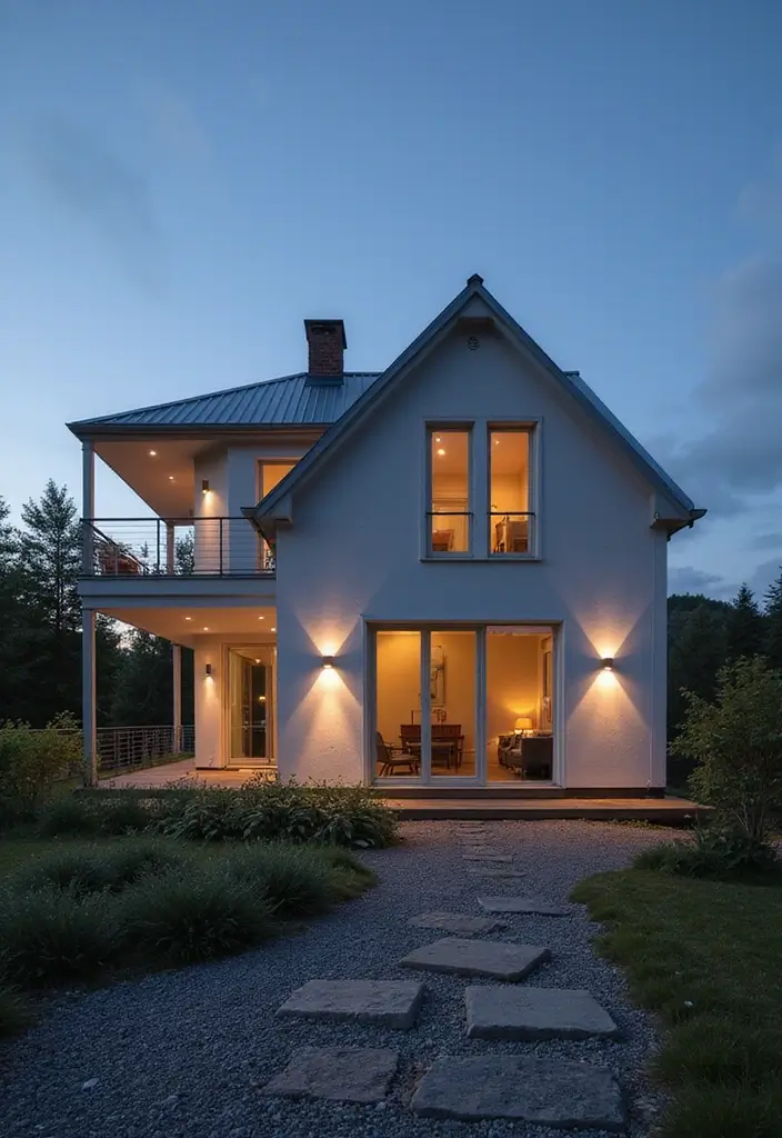 30+ Scandinavian Exterior Ideas for a Sleek Nordic Home 3 30+ Scandinavian Exterior Ideas for a Sleek Nordic Home - 3. Integrated Outdoor Wall Lights