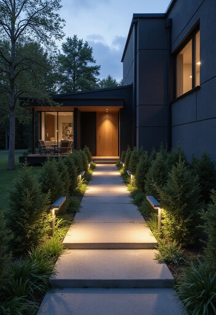 30+ Scandinavian Exterior Ideas for a Sleek Nordic Home 4 30+ Scandinavian Exterior Ideas for a Sleek Nordic Home - 4. Minimalist Pathway Lighting