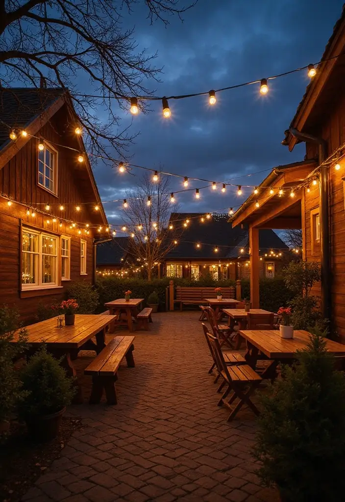 30+ Scandinavian Exterior Ideas for a Sleek Nordic Home 6 30+ Scandinavian Exterior Ideas for a Sleek Nordic Home - 6. Decorative String Lights