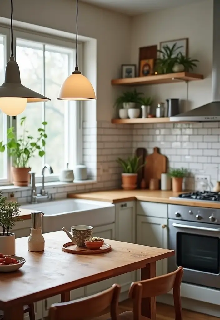 30+ Scandinavian Kitchen Lighting Ideas That Wow Guests 27 30+ Scandinavian Kitchen Lighting Ideas That Wow Guests - 27. Retro Fixtures with a Twist