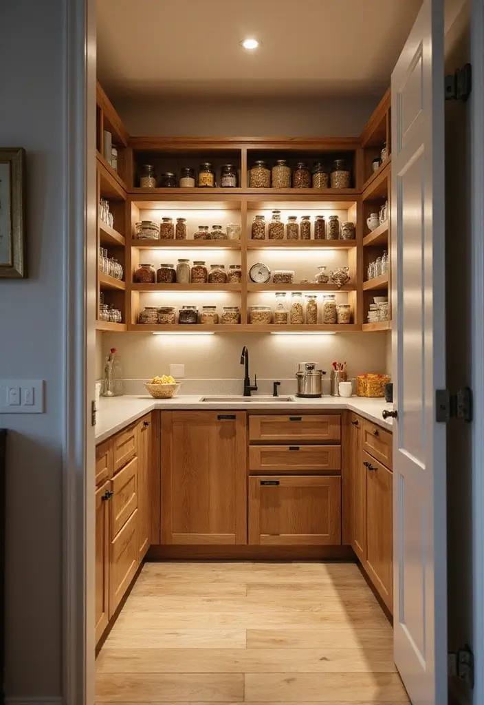 30+ Scandinavian Kitchen Lighting Ideas That Wow Guests 29 30+ Scandinavian Kitchen Lighting Ideas That Wow Guests - 29. Illuminated Pantries