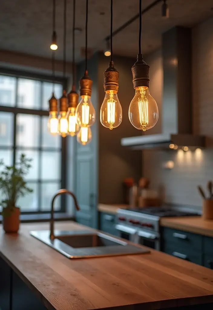 30+ Scandinavian Kitchen Lighting Ideas That Wow Guests 3 30+ Scandinavian Kitchen Lighting Ideas That Wow Guests - 3. Industrial Style Lighting